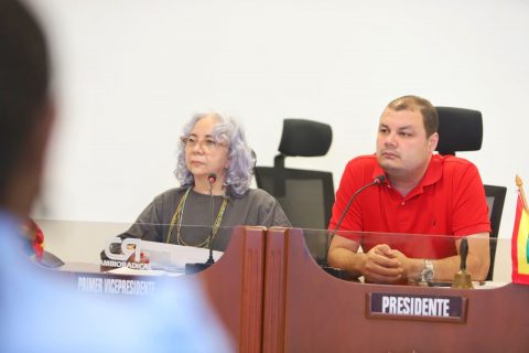 Imagen de secretaria ante el consejo